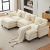 3-Seater L Shaped Modern Cloud Sofa Modular Sectional Couch with Pillow and Footstool for Living Room,Bedroom and Apartment - 2 of 4