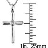 Pompeii3 Diamond Cross Pendant Round Solitaire 10K White Gold - 2 of 4