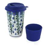 Blue Rose Polish Pottery Pandora Travel Coffee Mug