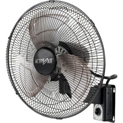 Active Air Black Metal 16-Inch Wall Mount Oscillating Fan