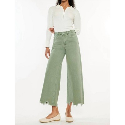 Women's High Rise Cropped Wide Leg Jean - KanCan