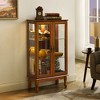 Okak Curio Cabinet with 2 Tempered Glass Doors, Diapaly Cabinet with 3 Adjustable Shelves and Mirrored Back Panel, Cabinet for Living Room - 3 of 4