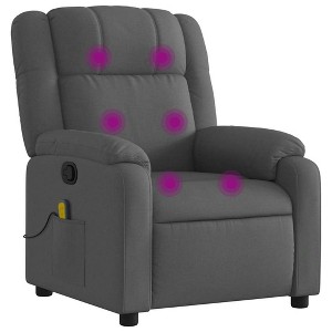 vidaXL Fabric Massage Recliner Chair for Elderly - Manual Recline, Vibration Massage, Side Pocket, Dark Gray - 1 of 4