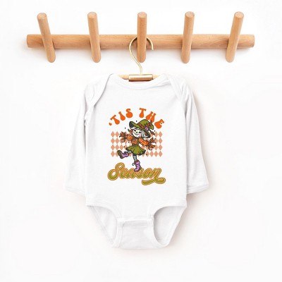 The Juniper Shop Tis The Season Scarecrow Baby Long Sleeve Bodysuit
