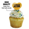 Towson University Tigers Alumn Heart Love Cupcake Picks Toppers Decoration Set of 6 - 3 of 4