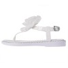 bebe Girl's T-strap Flat Sandals with Pearl, Flower, and Rhinestone Details - Sandals for Little Kid/Big Kid - 3 of 4