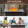 44 Inch Propane Fire Pit, CSA-Listed Outdoor Gas Fire Pit Rectangular Tabletop with Lid - 4 of 4