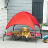PawHut Elevated Portable Dog Cot Pet Bed with UV Protection Canopy Shade, 48 inch, Red - 3 of 4