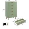 Nasitip 5 Drawer Modern Dresser, 48" Tall Chest with Deep Storage & Wide Top, Fluted Wood Organizer for Bedroom/Living Room/Hallway - 3 of 4
