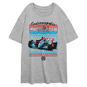 Juniors Womens Indy 500 Retro Sport Classic Car T Shirt - 1 of 4