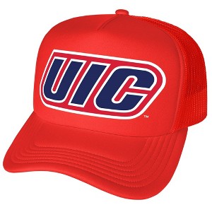Official University of Illinois Chicago Primary Logo Foam Snapback Trucker Hat - for Men and Women Red, Red, One Size - 1 of 4