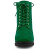 BLISSFUL STEP Women's Round Toe Lace Up Chunky Heel Combat Boots - 3 of 4