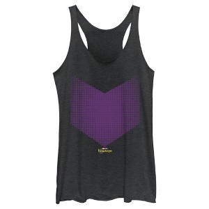 Women's Marvel Hawkeye Halftone Arrow Icon Racerback Tank Top - 1 of 4