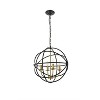 Elegant Lighting Octavia 4 light Brass and Dark Brown Pendant - 3 of 4