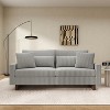 80.3" Corduroy Loveseat Sofa with Four Pillows, Upholstered Sofa Couch - ModernLuxe - 2 of 4