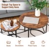 Tangkula 2PCS Stacking Metal Legs Modern Side Round Nesting Coffee Table w/ Wooden Tabletop for Living room Rustic Brown/Brown - 2 of 4
