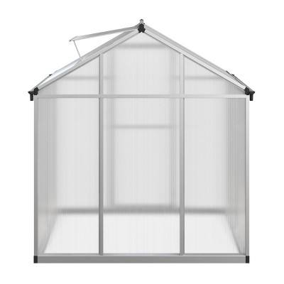 4ft x 6ft Aluminum Frame Walk-In Greenhouse with Polycarbonate Panels