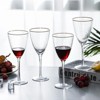 Slickblue Gold Rim Wine Glasses, Set of 4, 12 oz, Hammered Texture, Handcrafted Stemmed Glasses, 3.8"W x 9.1"H - 2 of 4