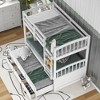 Twin Over Twin Wood Bunk Bed with Trundle and Storage Drawers, Convertible Captain Bed, Slatted Design, White, Solid Wood Frame - 3 of 4