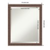 Amanti Art Distressed Rustic Brown Beveled Wood Bathroom Wall Mirror - 3 of 4