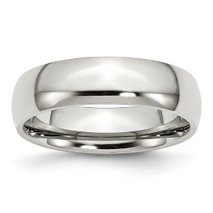 Black Bow Jewelry Stainless Steel Domed 6mm Polished Comfort Fit Band - 1 of 4