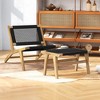 Tangkula Mid Century Modern Accent Chair w/ Ottoman Living Room Chair w/Teak Wooden Frame - 3 of 4