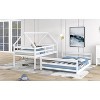 White Twin over Full House Bunk Bed with Built-in Ladder - 3 of 3