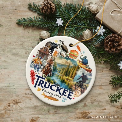 Lively Truckee Mountain Town Ornament, California River Charm and Outdoor Explorer Christmas Gift | OrnamentallyYou