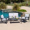 GDFStudio Hilary Outdoor Wicker 4 Seater Chat Set with Water Resistant Cushions - 2 of 4