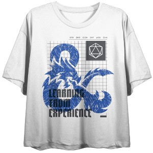 Dungeons & Dragons Learning From Experience Crew Neck Short Sleeve Women's White Crop Top - 1 of 4