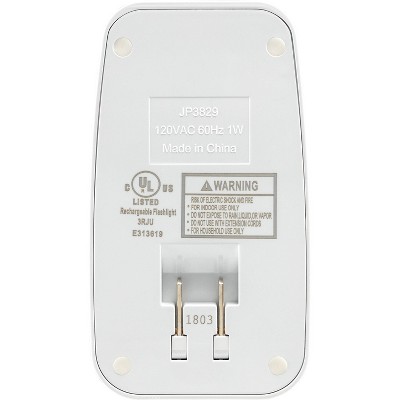 Compact White LED Power Failure Night Light with Rechargeable Battery