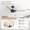 Airsurfer 52" Modern Ceiling Fan with 22W LED Light, 3-Blade Black and Wood Finish, Remote Control, Quiet Motor for Living Room, Bedroom, or Kitchen - 3 of 4