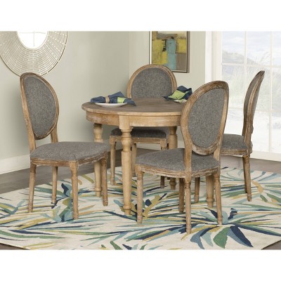 Light Brown Round Wood Transitional Dining Table