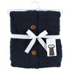 Hudson Baby Infant Boy Faux Shearling Knitted Baby Lounge Stroller Wrap Sack, Navy, One Size - 2 of 3
