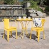 Outdoor Furniture Set, Metal Dining Set For Outdoor,  Stackable Water-Resistant Armrest Chairs-Coolbibila - 2 of 4