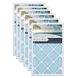 Cabana Air Filters 6 Pack Home HVAC Furnace Air Filters, Capture Unwanted Particles with Pleated Design, MERV 11, 14 x 25 x 1, White - 1 of 4