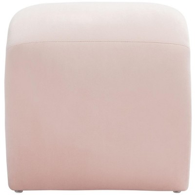 Kibo Plush Velvet Light Pink Curved Ottoman