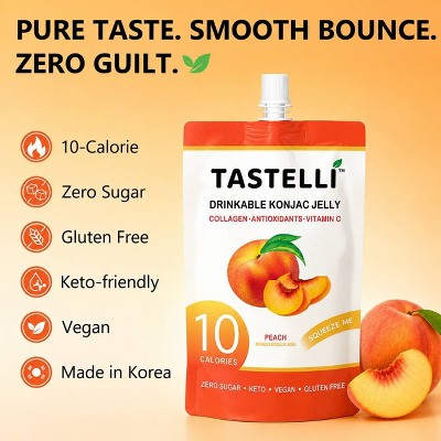 TASTELLI Konjac Jelly Peach Pouches - 20.28 fl oz/4ct