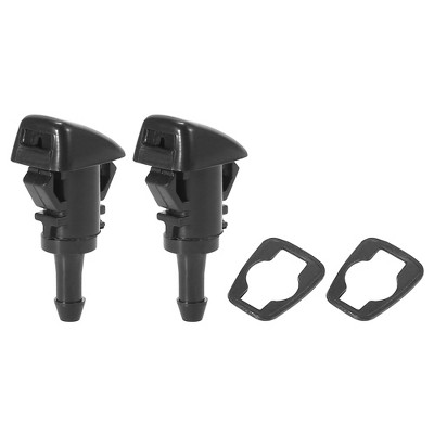 Unique Bargains Front Windshield Wiper Nozzles for Subaru Impreza STI WRX with Gaskets - Black Pack of 2