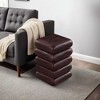 Royal Hampton 18" Side End Table | Sculptural Stacked Design | Acacia Wood - 3 of 4