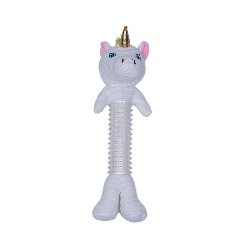 American Pet Supplies 18-Inch Innovative Plush and Thermoplastic Rubber Unicorn Corduroy Dog Toy, 1 of 5