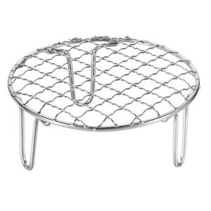 Unique Bargains Stainless Steel Barbecue Grill Net Round Cooling Rack Silver - 1 of 4