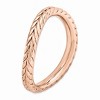 Black Bow Jewelry 2.25mm Stackable 14K Rose Gold Plated Silver Curved Wheat Band - 3 of 4