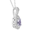 Pompeii3 5/8 CT Tanzanite & Diamond Vintage Milgrain Halo Pendant 10K White Gold - 2 of 4