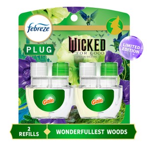 Febreze Plug Dual Refills Wicked Gain Wonderfullest Woods Air Freshener - 1.75 fl oz/2ct - 1 of 4