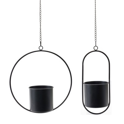 Melrose Modern Hanging Planter with Frame (Set of 2)