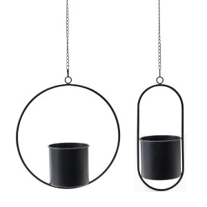 Melrose Modern Hanging Planter with Frame (Set of 2) - 1 of 4