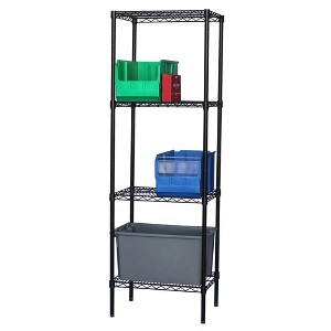 Shelving.com Black Wire Shelving with 4 Tier Shelves - - 1 of 3