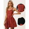 INSPIRE CHIC Women's Plaid Spaghetti Strap Zipper Front Mini Skater Dress - 2 of 4
