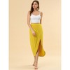 Allegra K Women's Split Ruched High Waist Summer Beach Maxi Skirts - 4 of 4